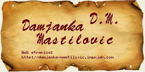 Damjanka Mastilović vizit kartica